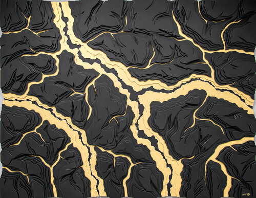 Golden Lava Flow by Olga Skorokhod, Sculpture for Sale on Singulart
