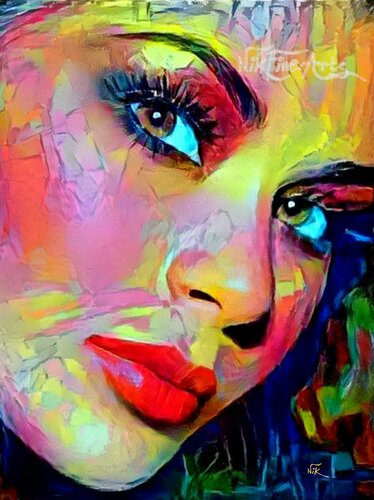 BEAUTIFUL WOMAN FACE - 3 di Nik Tod, Pittura in vendita su Singulart
