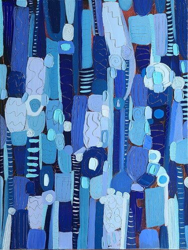 Blissfully blue van Stacy N, Schilderij te koop op Singulart