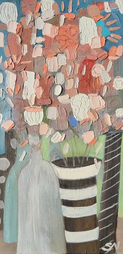 Flowers and vases 4 de Stacy N, Pintura a la venta en Singulart