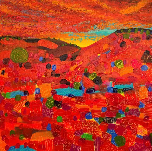 Vermillion valley di Stacy N, Pittura in vendita su Singulart