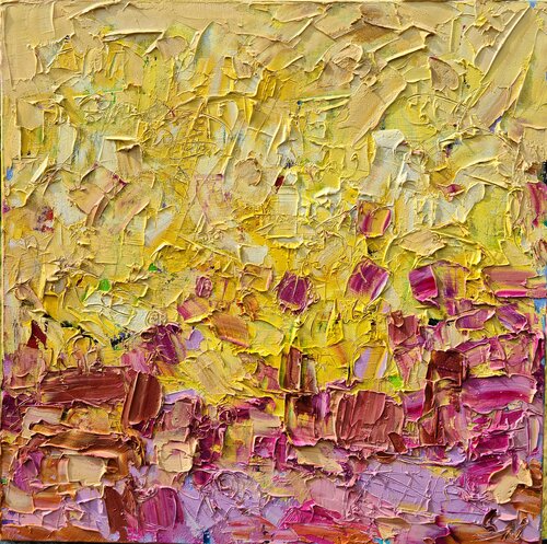 Yellow abstract #2 van Stacy N, Schilderij te koop op Singulart