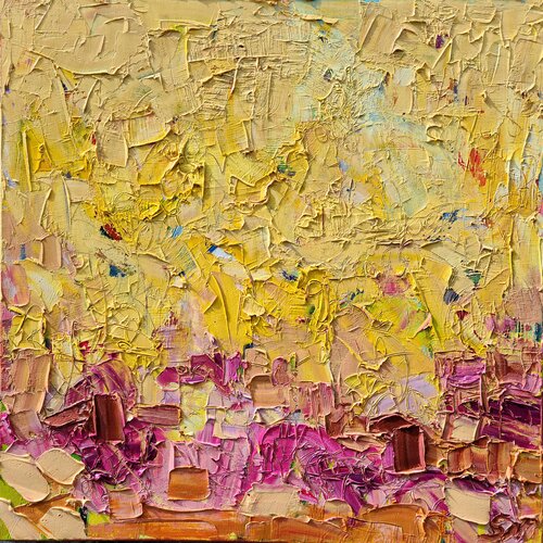 Yellow abstract #1 van Stacy N, Schilderij te koop op Singulart