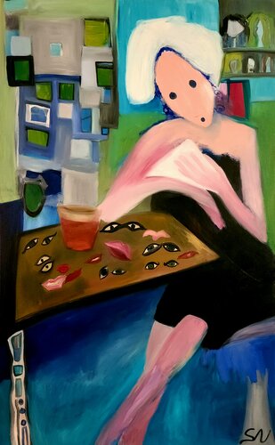 The dressing room van Stacy N, Schilderij te koop op Singulart