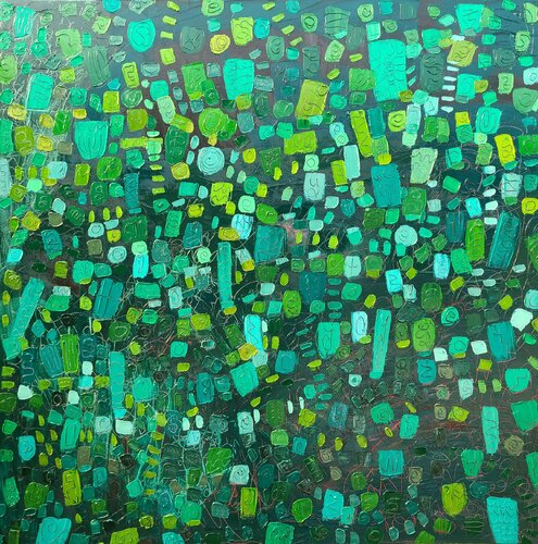 Naturally abstract green van Stacy N, Schilderij te koop op Singulart