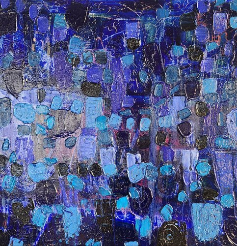 Naturally abstract blue van Stacy N, Schilderij te koop op Singulart