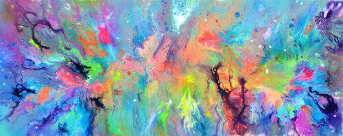 Gaia's Energy - Colorful Vivid Large Painting di Tiberiu Soos, Pittura in vendita su Singulart