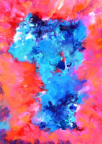 Red and Blue - Spring Energy van Tiberiu Soos, Schilderij te koop op Singulart