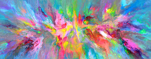 Perfect Harmony - Colorful Vivid Large Painting di Tiberiu Soos, Pittura in vendita su Singulart