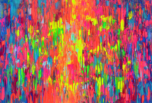 Happy Gypsy Dance 13 Large Palette Knife Abstract Painting di Tiberiu Soos, Pittura in vendita su Singulart