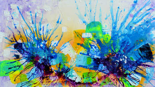 Organic Vs. Organic - Large Palette Knife Abstract van Tiberiu Soos, Schilderij te koop op Singulart
