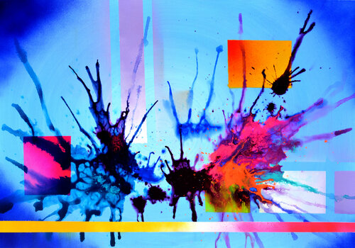 Organic Vs. Geometric Abstract Painting van Tiberiu Soos, Schilderij te koop op Singulart