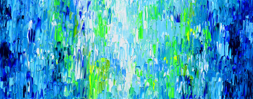 Relief Blue 3 - Large Abstract Painting van Tiberiu Soos, Schilderij te koop op Singulart