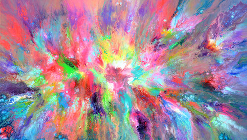 Happy Harmony XXX Large Abstract Colorful Painting van Tiberiu Soos, Schilderij te koop op Singulart