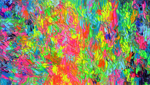 Psychedelic Dyschromy - Vivid Large Colorful Abstract van Tiberiu Soos, Schilderij te koop op Singulart