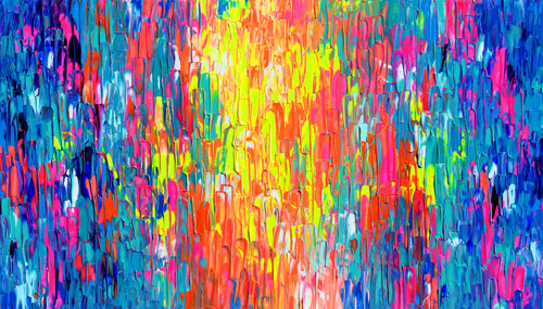 Happy Gypsy Dance XX - Colorful Abstract Painting van Tiberiu Soos, Schilderij te koop op Singulart