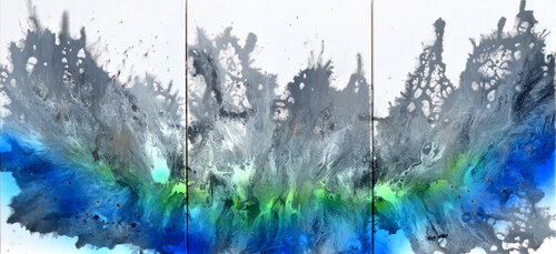 Astral Love XXV Neutral Gray Large Painting van Tiberiu Soos, Schilderij te koop op Singulart
