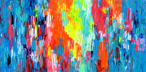 Happy Gypsy Dance 26 - Colorful Large Abstract Painting van Tiberiu Soos, Schilderij te koop op Singulart