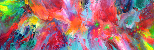 Flowing Energy 9 - Large Colorful Abstract van Tiberiu Soos, Schilderij te koop op Singulart