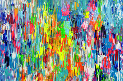 Happy Gypsy Dance 27 - Colorful Large Abstract Painting van Tiberiu Soos, Schilderij te koop op Singulart