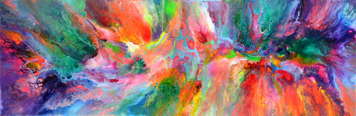 Flowing Energy 10 - Large Colorful Abstract van Tiberiu Soos, Schilderij te koop op Singulart