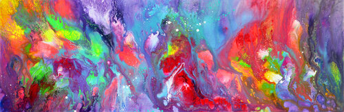 Flowing Energy 12 - Large Colorful Abstract van Tiberiu Soos, Schilderij te koop op Singulart
