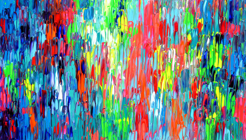Happy Gypsy Dance 28 - Colorful Abstract Painting van Tiberiu Soos, Schilderij te koop op Singulart