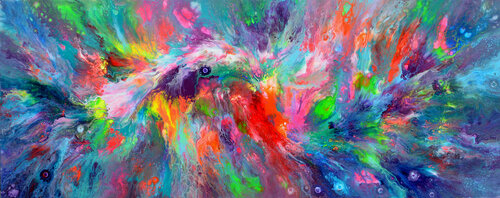 Happy Harmony XXXVI - Colorful Vivid Large Painting van Tiberiu Soos, Schilderij te koop op Singulart