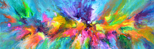 Flowing Energy 14 - Large Colorful Abstract van Tiberiu Soos, Schilderij te koop op Singulart