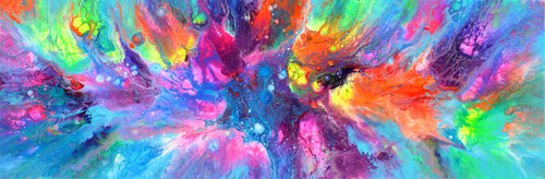 Flowing Energy 16 - Large Colorful Abstract van Tiberiu Soos, Schilderij te koop op Singulart
