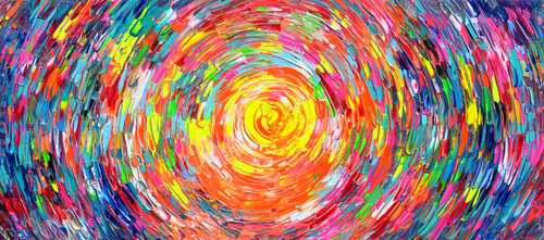 Rounded Gypsy Skirt 5 - Large Palette Knife Abstract Painting von Tiberiu Soos, Malerei kaufen auf Singulart