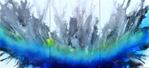 Astral Love XXVI Neutral Gray Large Painting van Tiberiu Soos, Schilderij te koop op Singulart