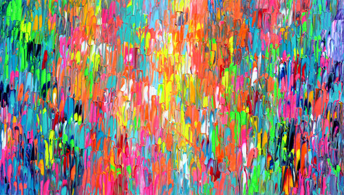Happy Gypsy Dance 31 - Large Pallet Knife Colorful Abstract de Tiberiu Soos, Pintura a la venta en Singulart