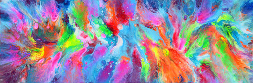 Flowing Energy 25 - Large Colorful Fluid Abstract van Tiberiu Soos, Schilderij te koop op Singulart