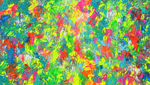 Psychedelic Dyschromy 3 - Vivid Large Colorful Abstract van Tiberiu Soos, Schilderij te koop op Singulart