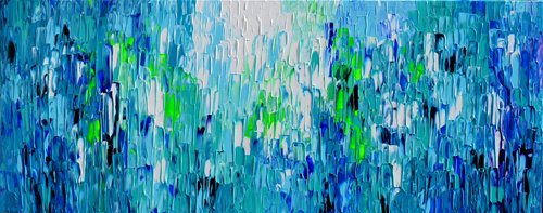 Relief Blue 7 - Large Abstract Painting van Tiberiu Soos, Schilderij te koop op Singulart