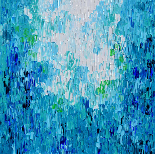 Relief Blue 8 - Large Abstract Painting van Tiberiu Soos, Schilderij te koop op Singulart