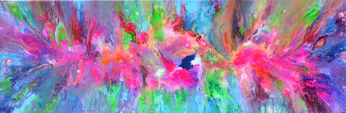 Flowing Energy 30 - Large Colorful Fluid Abstract Painting van Tiberiu Soos, Schilderij te koop op Singulart