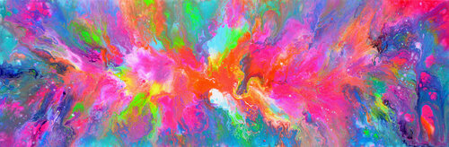 Flowing Energy 32 - Large Colorful Fluid Abstract Painting van Tiberiu Soos, Schilderij te koop op Singulart