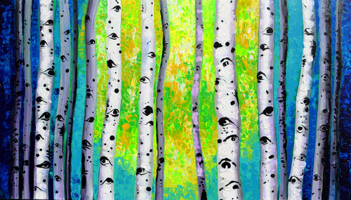 Birch Forest van Tiberiu Soos, Schilderij te koop op Singulart