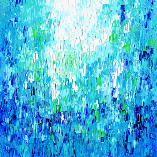 Relief Blue 11 - Large Abstract Painting van Tiberiu Soos, Schilderij te koop op Singulart