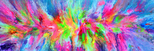 Flowing Energy 39 - Large Colorful Fluid Abstract Painting Tiberiu Soos