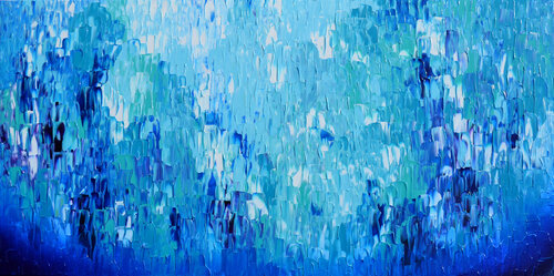 Relief Blue 11 - Large Abstract Painting van Tiberiu Soos, Schilderij te koop op Singulart