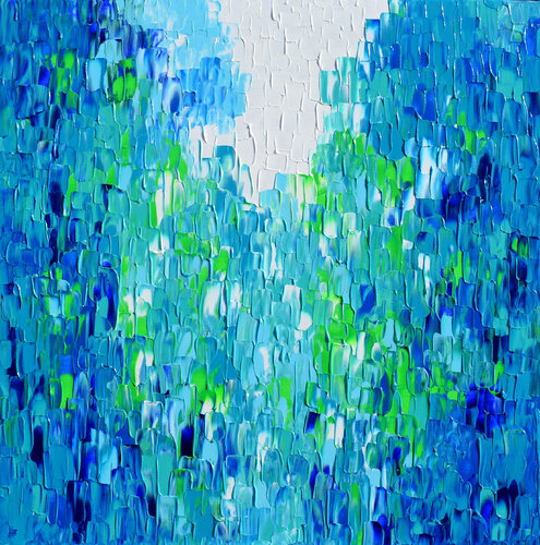 Relief Blue 13 - Large Abstract Painting van Tiberiu Soos, Schilderij te koop op Singulart