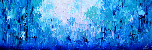 Relief Blue 21 - Large Abstract Painting van Tiberiu Soos, Schilderij te koop op Singulart