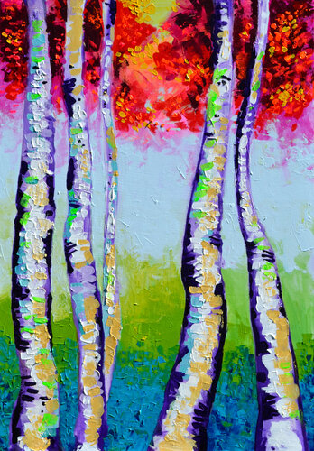 Autumnal Magic Birch Forest von Tiberiu Soos, Malerei kaufen auf Singulart