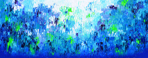 Relief Blue 27 - Large Abstract Blue Ocean Painting di Tiberiu Soos, Pittura in vendita su Singulart
