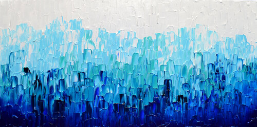 Relief Blue 29 - Large Abstract Blue Painting de Tiberiu Soos, Pintura a la venta en Singulart