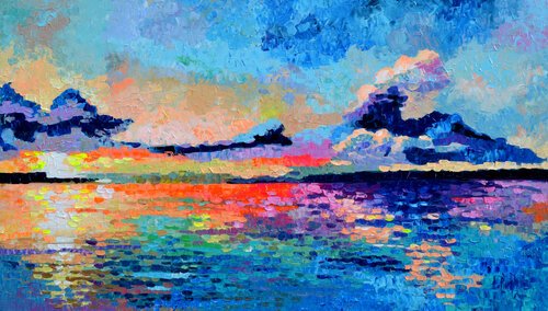 Colorful Sunrise - Seascape von Tiberiu Soos, Malerei kaufen auf Singulart