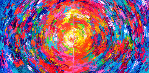Rounded Gypsy Skirt - Diptych van Tiberiu Soos, Schilderij te koop op Singulart